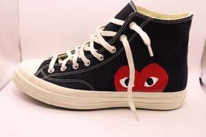 Comme des Garçons Play x Converse Chuck 70 High Top Black Sneakers size 12